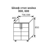 Шкаф стол мойка Стиль (столешница отдельно)