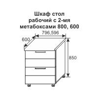 Шкаф стол рабочий с 2-мя метабоксами Стиль 