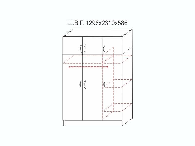 Шкаф 3-х дверный с антресолью