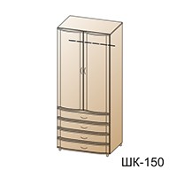Шкаф многоцелевой Валерия ШК-150 дуб беленый/розовый (арт.7340)